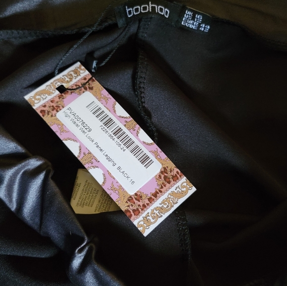 High waist wet look panel leggings - Picture 4 of 4